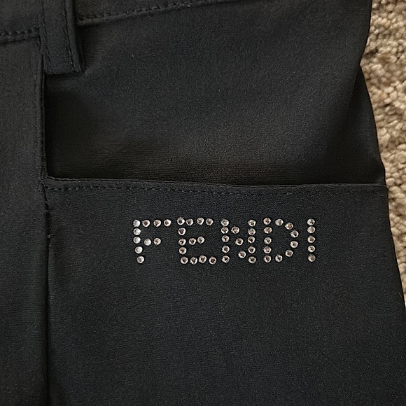 Fendi Authenticated Black Cotton Spandex Cropped Pants **Approx. Size 26**🔥🔥 - Picture 3 of 8